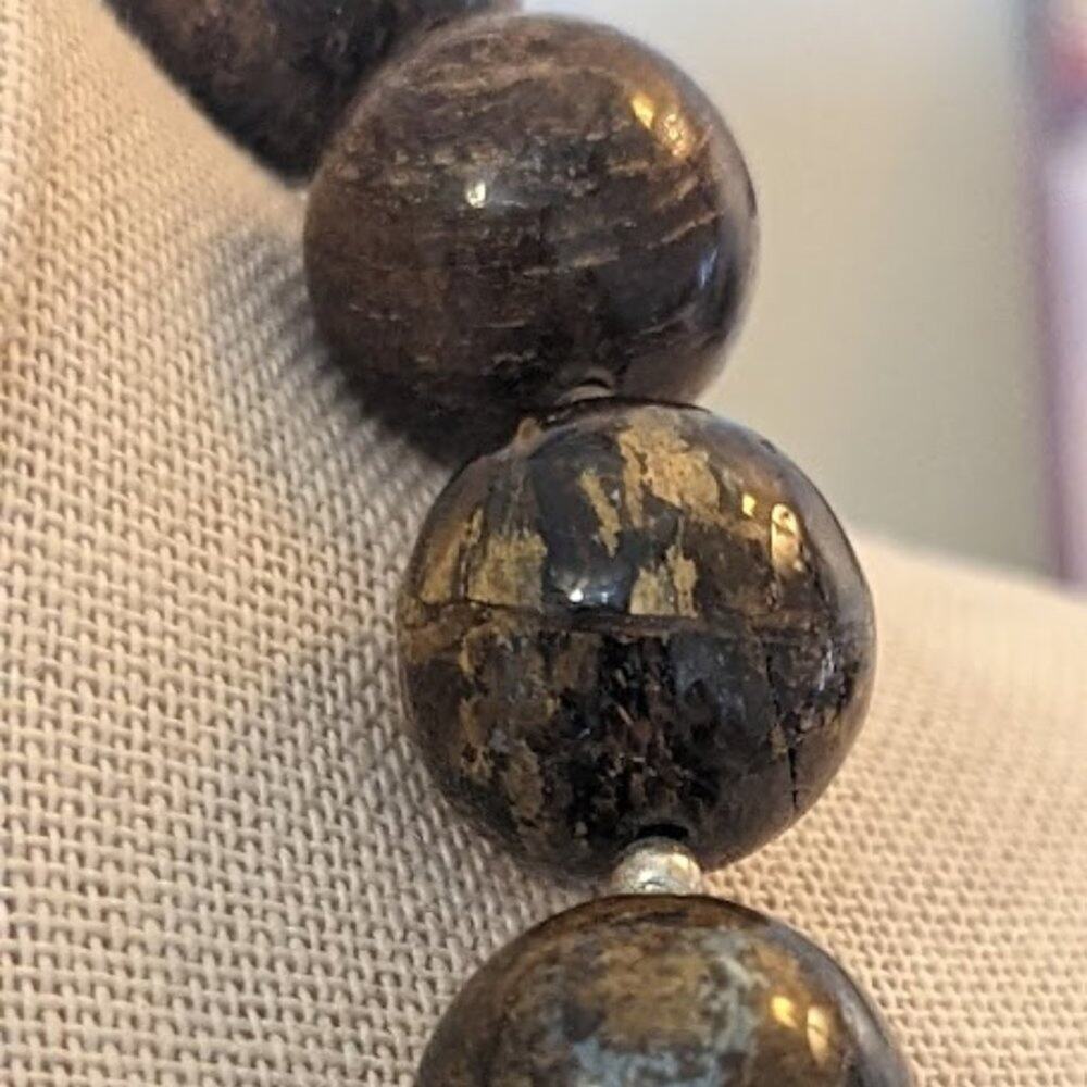 SILPADA Retired Bronzite and Sterling Silver Bead Necklace - Picture 6 of 12